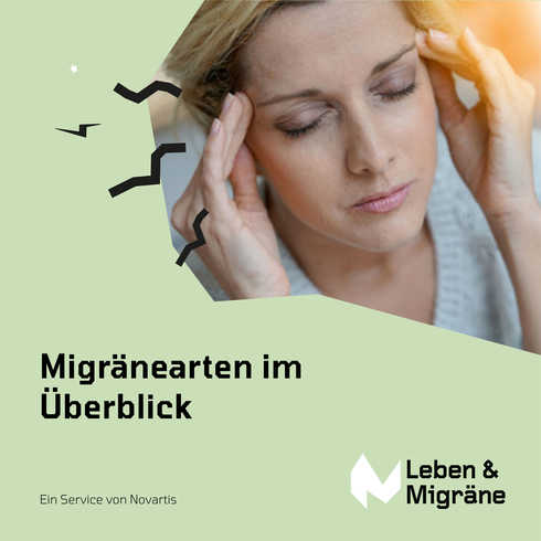 Grafik Migränearten: Überblick Die Grafik führt in das Thema Migränearten im Überblick ein