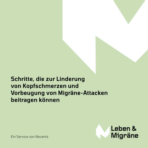 Die Grafik zeigt den Einstieg ins Thema Migräne und Schmerzen lindern.