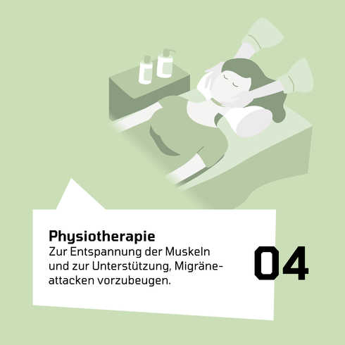 Die Grafik zeigt wie Physiotherapie bei Migräne hilft.