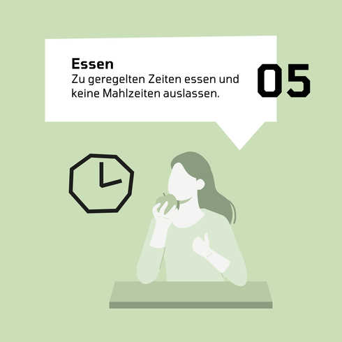 Die Grafik zeigt wie Essen bei Migräne hilft.