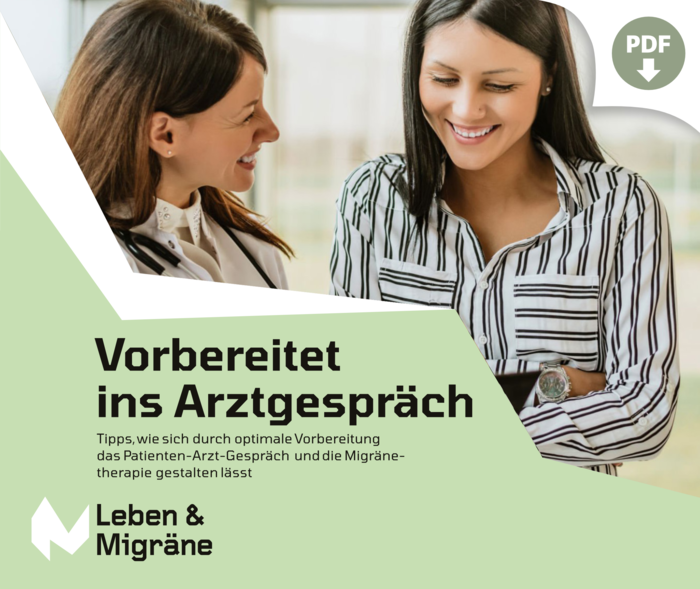 Leben und Migräne: Teaserfoto zum Download der Patientenbroschüre "Vorbereitet ins Arztgespräch"