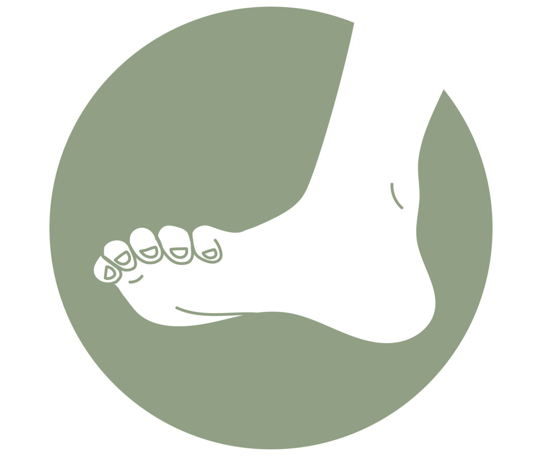 Eine Grafik veranschaulicht die Jacobsen Übung mit den Zehen.