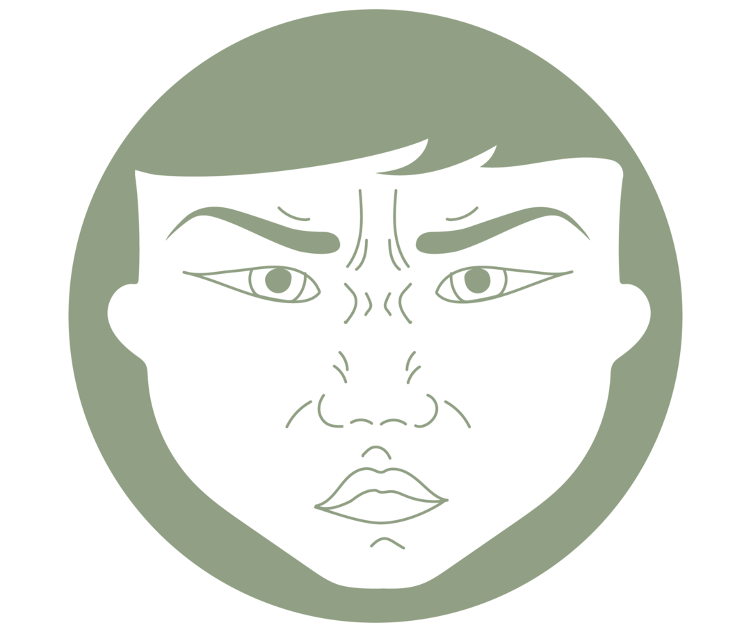 Eine Grafik veranschaulicht die Jacobsen Übung mit der Wange und Nase.