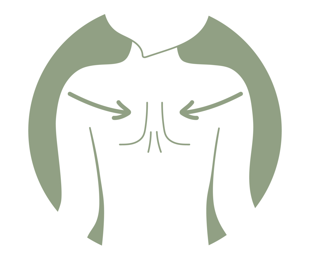 Eine Grafik veranschaulicht die Jacobsen Übung mit Schulter und Brust.